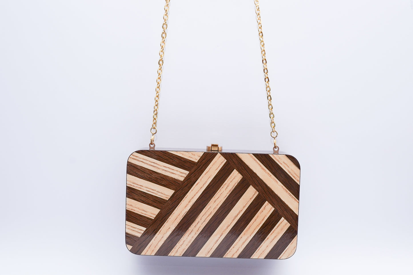 Mela Marquetry Clutch - Multi