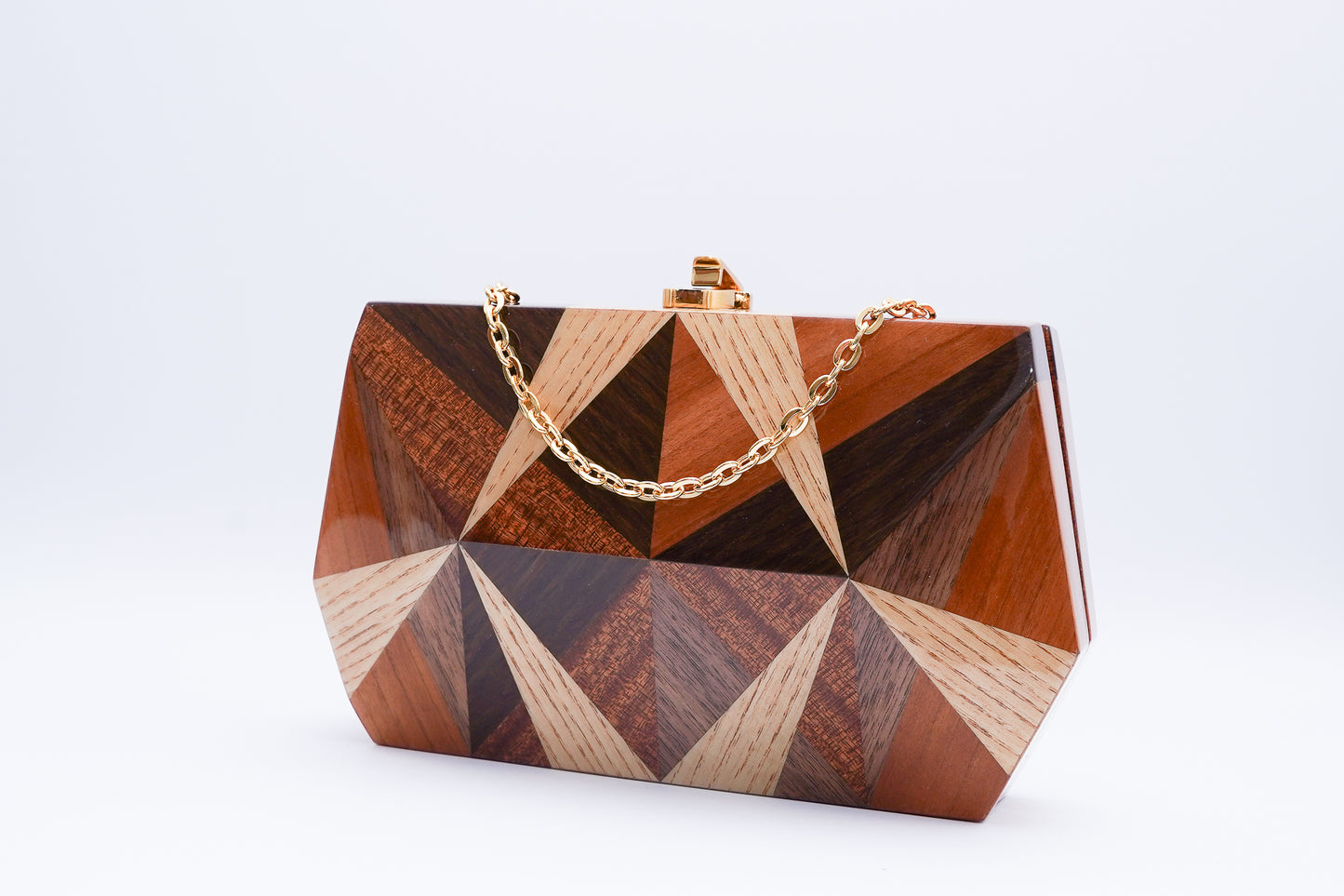 Josie Marquetry Clutch - Multi