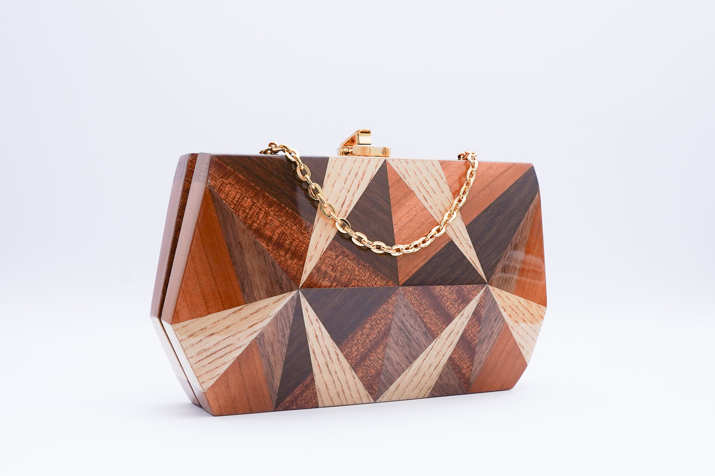 Josie Marquetry Clutch - Multi