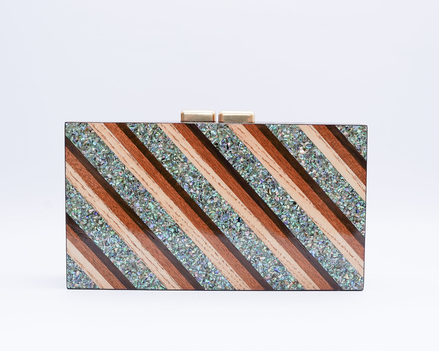 Mela Marquetry Clutch - Multi