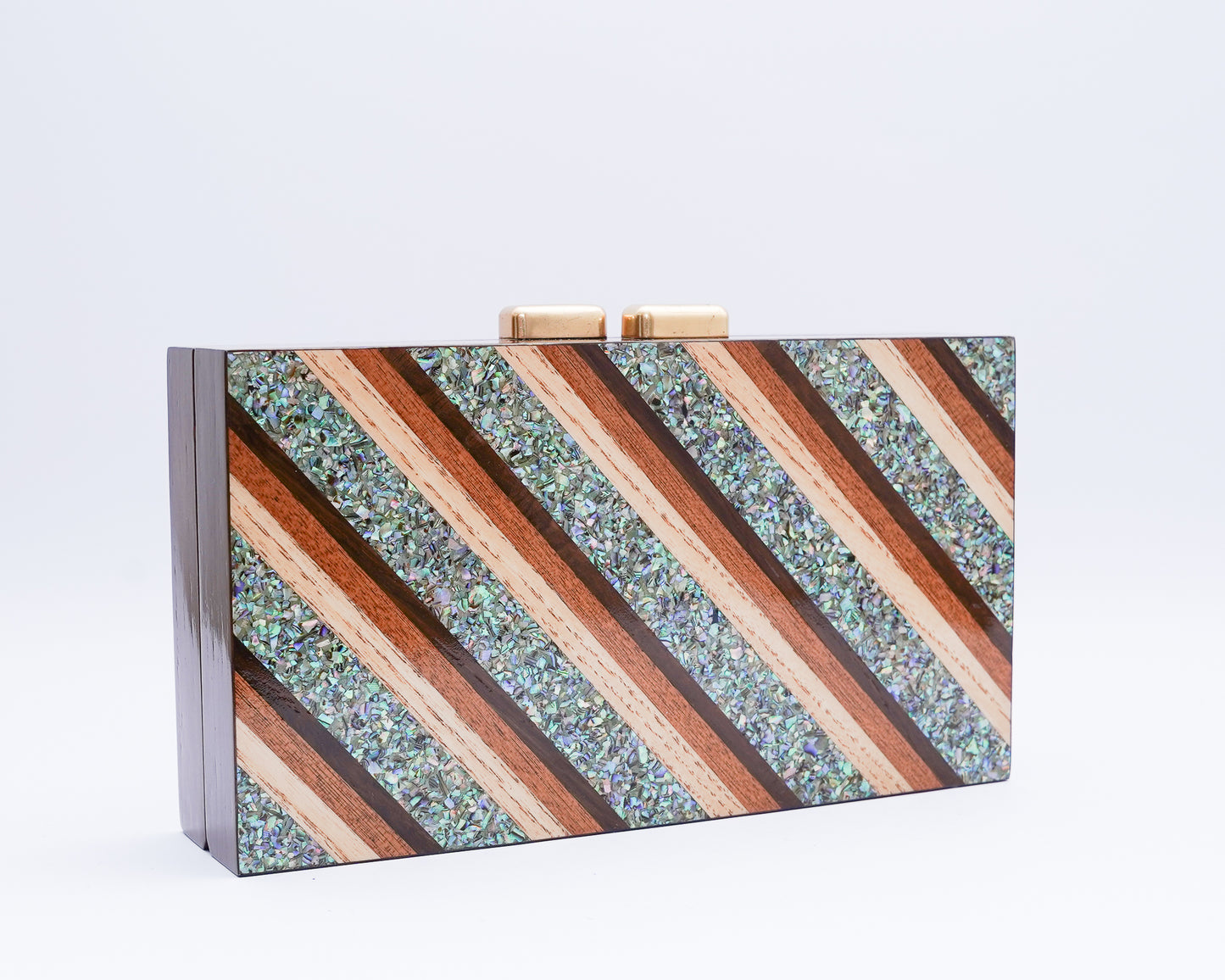 Mela Marquetry Clutch - Multi