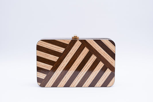 Mela Marquetry Clutch - Multi